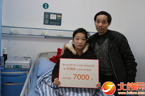 雨城区碧峰峡镇患尿毒症贫穷女生程朝萍获爱心捐钱37万元